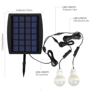 Kit Éclairage LED avec Panneau Solaire Extérieur ou Intérieur
