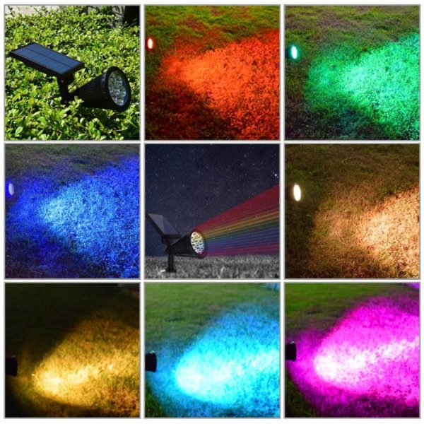 SPOT SOLAIRE LED COULEUR CHANGEANTE RGB POUR JARDIN - Trendszy.com